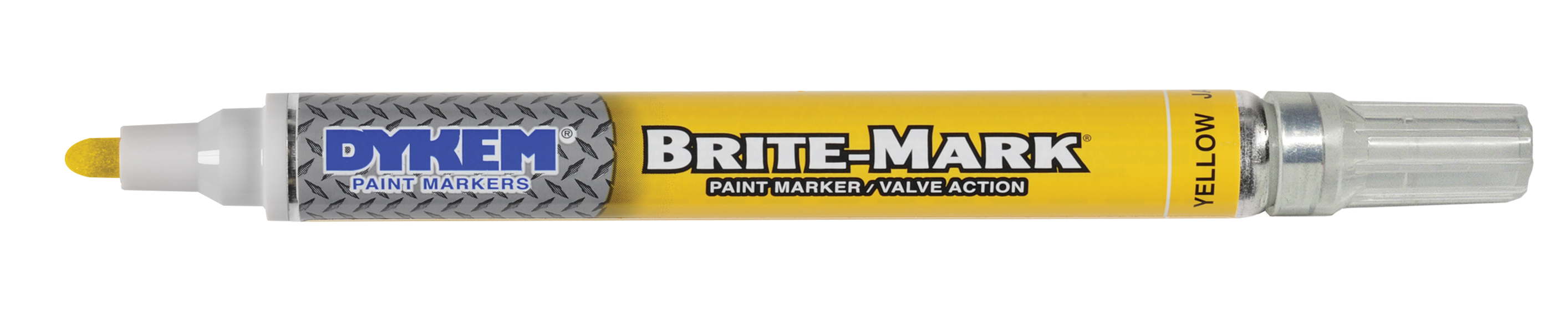 Dykem BRITE-MARK 84004 General Purpose Permanent Paint Marker, Medium Tip, Aluminum, Yellow - Paint Markers